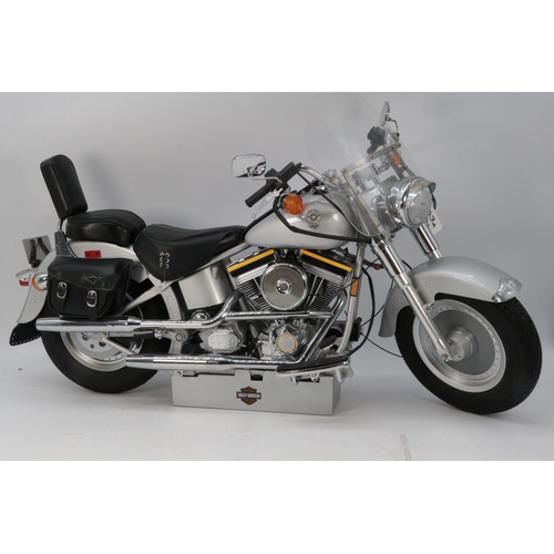 398 - Deagostini large scale kit of a Harley Davidson Fat Boy, examine for completeness (approx. 60cm leng... 