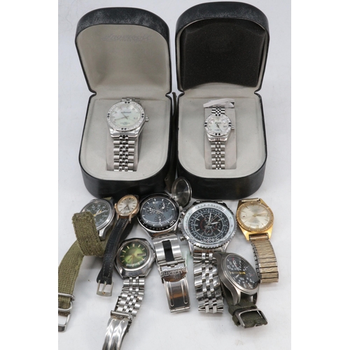 436 - Two boxed Ingersoll wristwatches together with an assortment of loose wristwatches