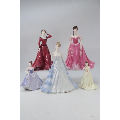 456 - Five boxed Coalport ladies