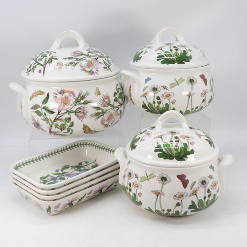 512 - A selection of Portmeirion Botanic Garden to include three graduated pot and covers, serving dishes ... 