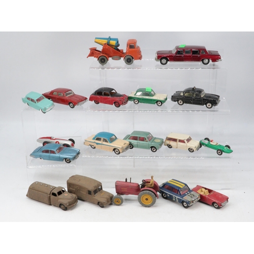 233 - A good selection of vintage and later Dinky toys to include Massey Harris tractor, Triumph Herald, H... 