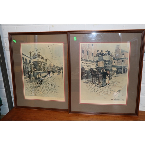 400 - A large pencil signed Margaret Chapman The Otto salesman print together with two smaller one of a tr... 