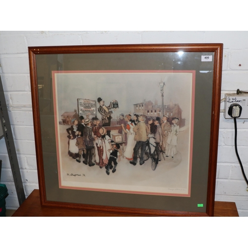 400 - A large pencil signed Margaret Chapman The Otto salesman print together with two smaller one of a tr... 