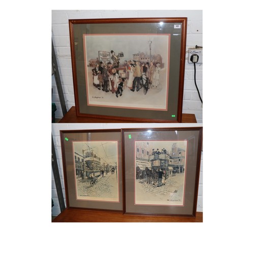 400 - A large pencil signed Margaret Chapman The Otto salesman print together with two smaller one of a tr... 