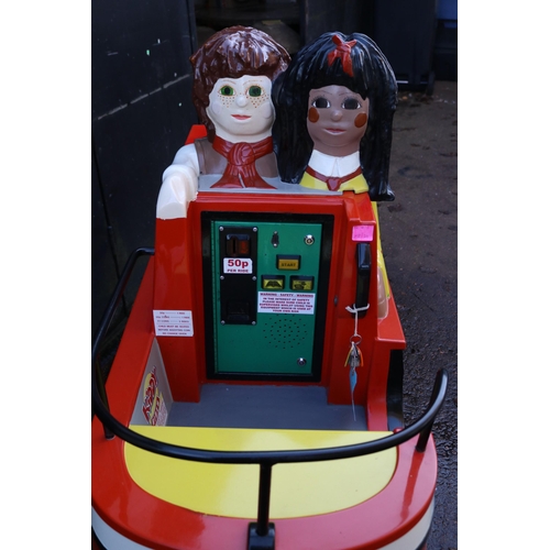 38 - A coin operated Rag Doll barge children's ride. Has been seen working and functioning. Sold as a col... 