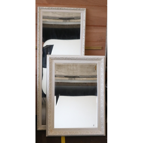 375 - Two contemporary mirrors in painted frames, one measures approx. 80cm x 109cm the other measuring ap... 