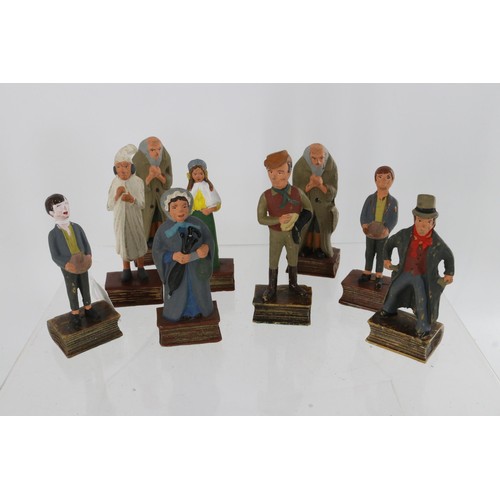 72 - A selection of plaster and hand painted Dickens figures together with 13 boxed Royal Hampshire Wild ... 