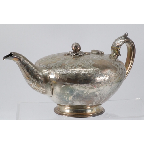 5 - Victorian silver teapot hallmarked to base with Ivory insulators (Non-Transferable Ivory Submission ... 