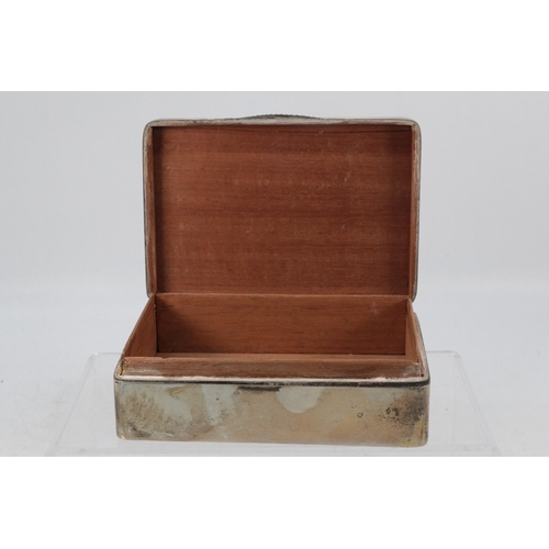 18 - A silver hallmarked cedar line cigarette box approx approx 280g