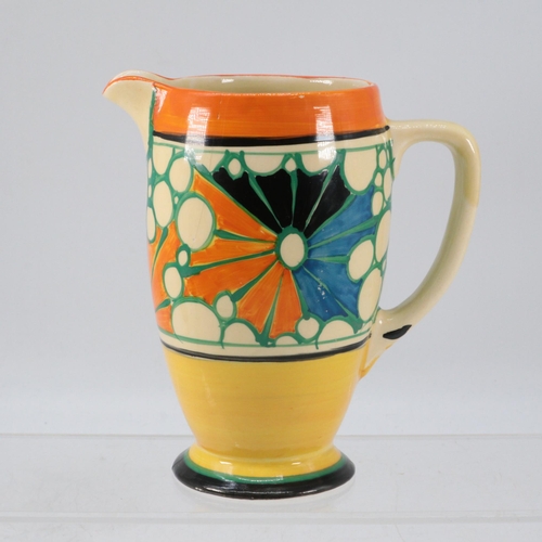 40 - Fantastaque by Clarice Cliff Art Deco jug (approx. 16cm tall) with hairline 9cm long running down th... 