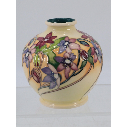 47 - Moorcroft floral trial vase (approx. 11cm tall) gully marked to base