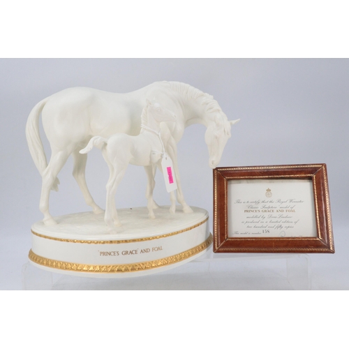 43 - Royal Worcester porcelain group Princes Grace and Foal modelled by Doris Lindner.