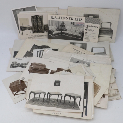 249 - Selection of vintage and later photographs and prints of furniture, sales pictures