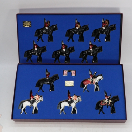 258 - Britains The Life guards mounted band set 1 and 2, boxed with outer card mailers.