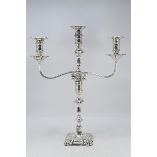 1 - Antique silver hallmarked pair of candelabra together with a matching pair of candlesticks with remo... 