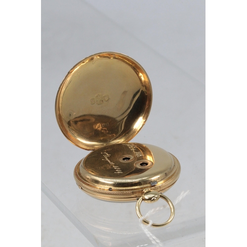 164 - 18ct Gold open faced pocket watch