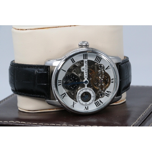 199 - A Earnshaw automatic skeleton gents wristwatch in fitted case