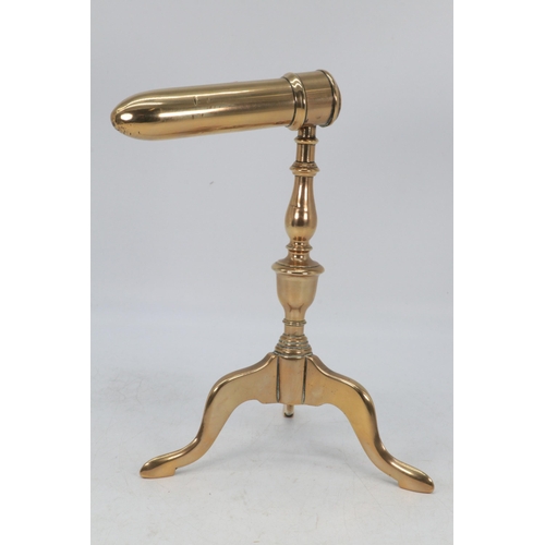 326 - Antique brass goffering iron on tripod base