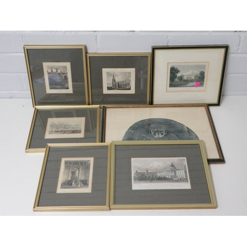 393 - A selection of antique and later etchings and pictures etc