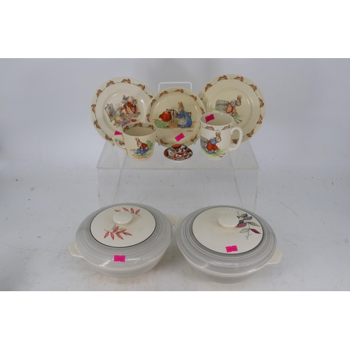 65 - Pheonix tea ware comprising 6 cups saucers and side plates. Note: chip to one plate, some crazing to... 