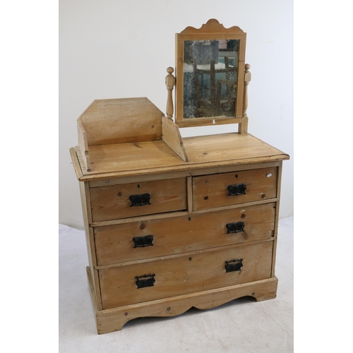 73 - Pine reclaimed dressing table measuring approx. 95W x 45D x 139cmH