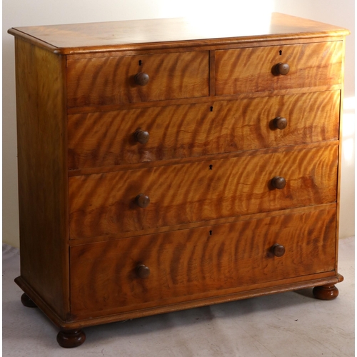 223 - Satin wood two over three chest of drawers measuring approx. 113cm w x 54cm d x  103cm h stamped Bel... 