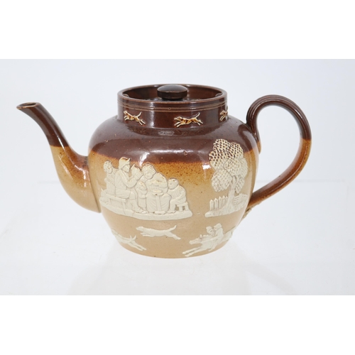 224 - Royal Doulton salt glaze hunting teapot