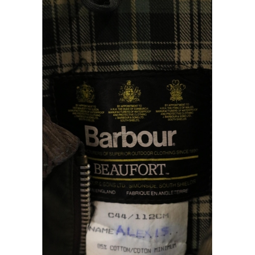 227 - Barbour Beaufort wax jacket 44inch chest