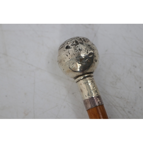 489 - Silver topped military baton / swagger stick