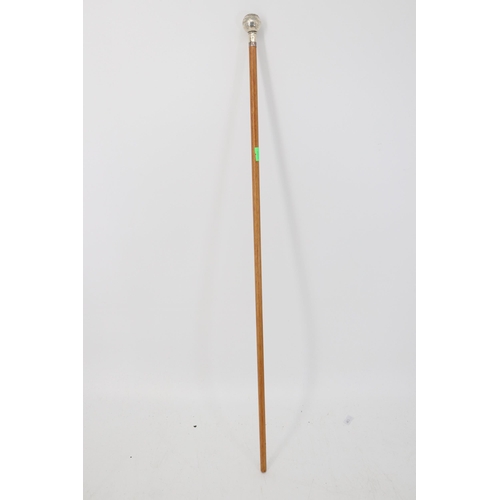 489 - Silver topped military baton / swagger stick