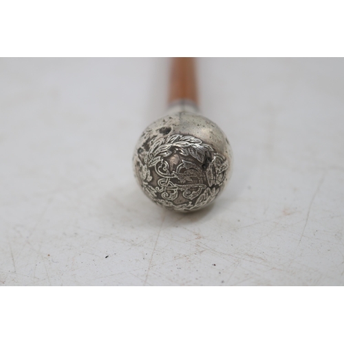 489 - Silver topped military baton / swagger stick