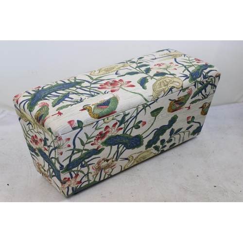 492 - Tapestry blanket box measures approx. 100cm w x 38cm d x 47cm h