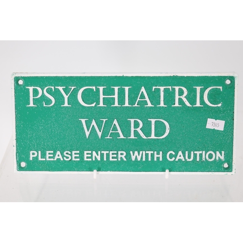 495 - Cast psychiatric ward sign