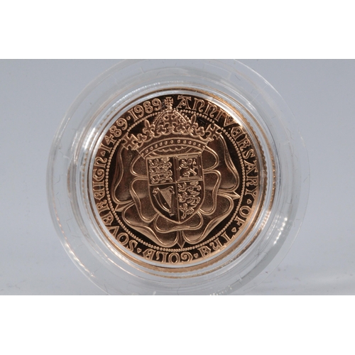 169 - The Royal Mint 500th Anniversary of the First Gold Sovereign 1489-1989 Proof Sovereign