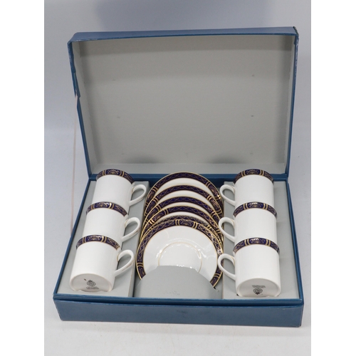 474 - Royal Worcester Mountbatten set of six cups and six saucers in presentation box