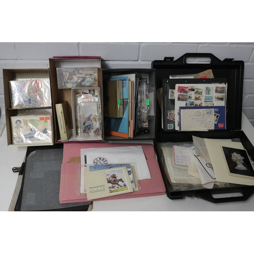 482 - A carton of assorted loose and stock stamps with Philatic stamp holders etc