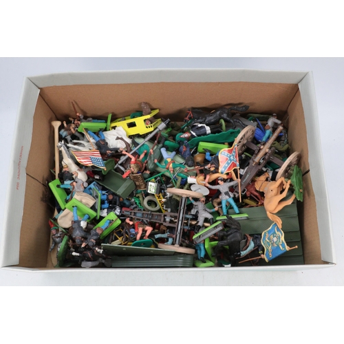 116 - Assorted mix of Britains, Timpo and other manufacturers, parts, figures all sorts