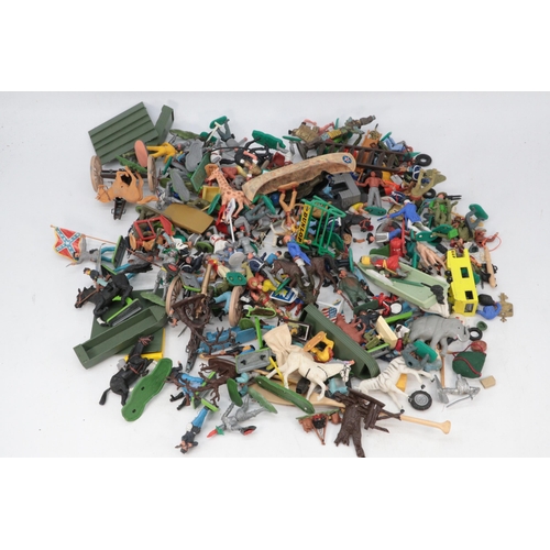 116 - Assorted mix of Britains, Timpo and other manufacturers, parts, figures all sorts