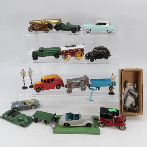 96 - Meccano Dinky Toy petrol wagon together with a convertible saloon, armstrong Siddeley, Lagonda and o... 