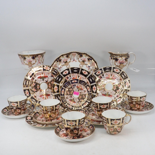 496 - Royal Crown derby tea ware, cups, saucers, sandwich plate and more