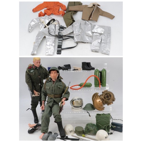 117 - Palitoy 1964 painted hair action man together with a similar flock haired version and quantity of ac... 