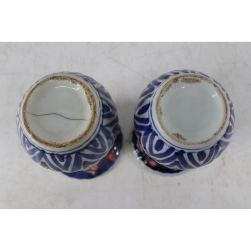 3 - Two Imari vases 6'' tall, one has damage/repair