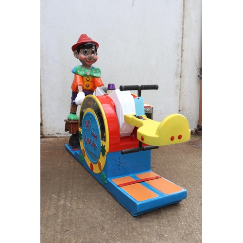 59 - Pinocchio childrens ride on seesaw, with 50p/£1 slot, keys TRADE/SPARES/REPAIRS measures approx. 160... 