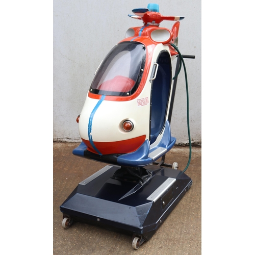 61 - Helicopter childrens ride on with 50p slot, keys, TRADE/SPARES/REPAIRS