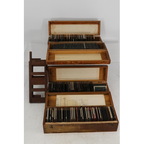 320 - Large quantity of 7x7 glass slides in cases together with a small quantity 8x8 slides