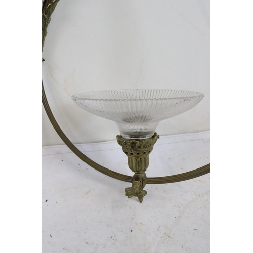 409 - Single brass hanging light (examine) measures approx. 89cm tall