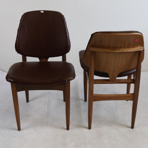 410 - Set of 6 vintage mid century chairs by Elliotts Furniture Co (upholstery caveat)note- one has damage... 