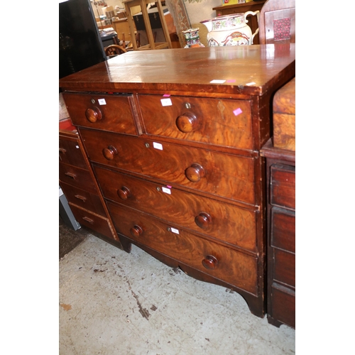 140 - A victorian 2 over 3 chest of drawers measuring approx. 92W x 48D x 103cmH