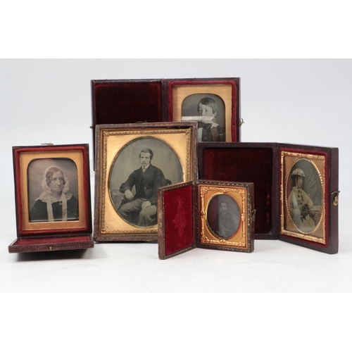 24 - Five small antique daguerreotypes.