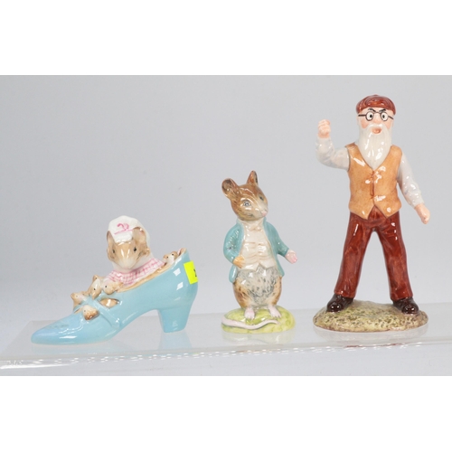 32 - Beatrix Potter, three figures J. Town mouse, Old Woman in shoe and Mr McGregor, all fully marked to ... 